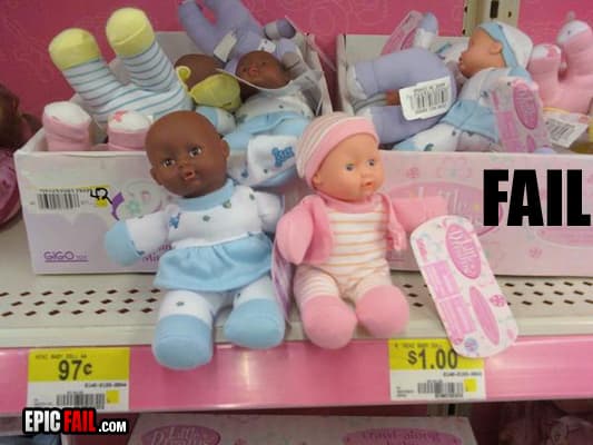 Caught on camera: doll Equality Pricing Fail