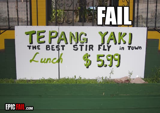 Caught on camera: stir Fry Sign Fail