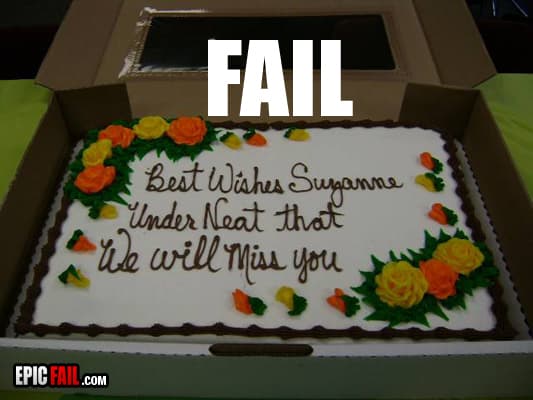 Caught on camera: cake Message Fail