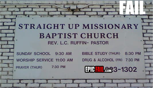 Caught on camera: church Name Fail