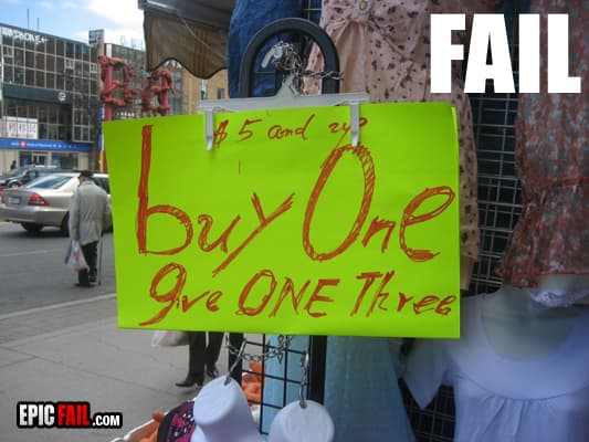 Caught on camera: sign Fail