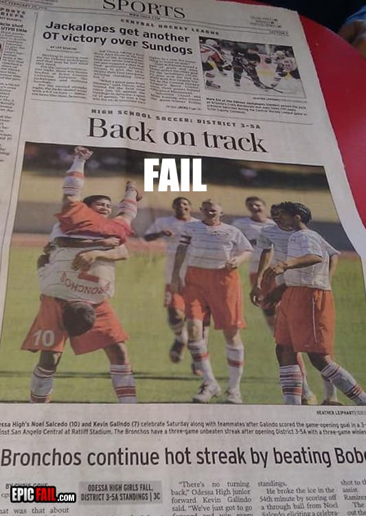 Moment: celebration Fail