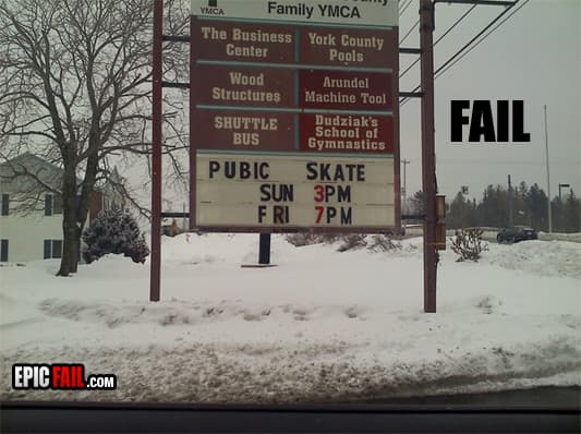 Caught on camera: sign Fail