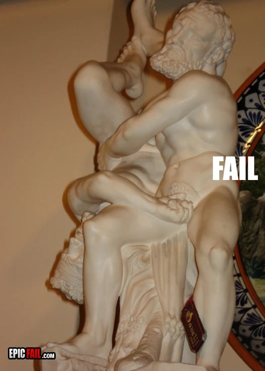 Caught on camera: epic Statue Fail