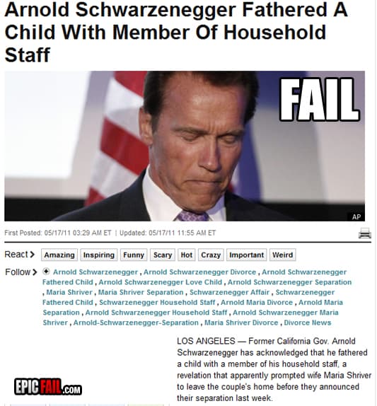 Caught on camera: arnold Schwarzenegger Fail
