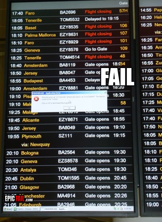 Caught on camera: airport Schedule Fail