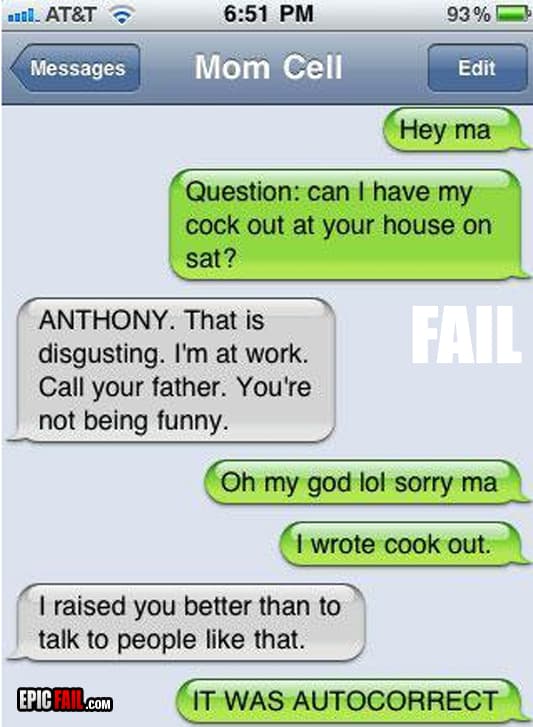 Moment: autocorrect Fail