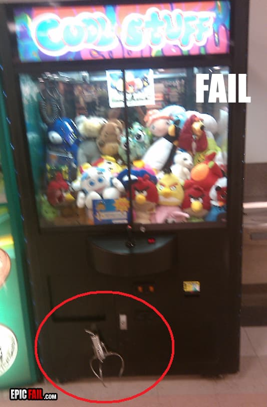 Caught on camera: claw Machine Fail