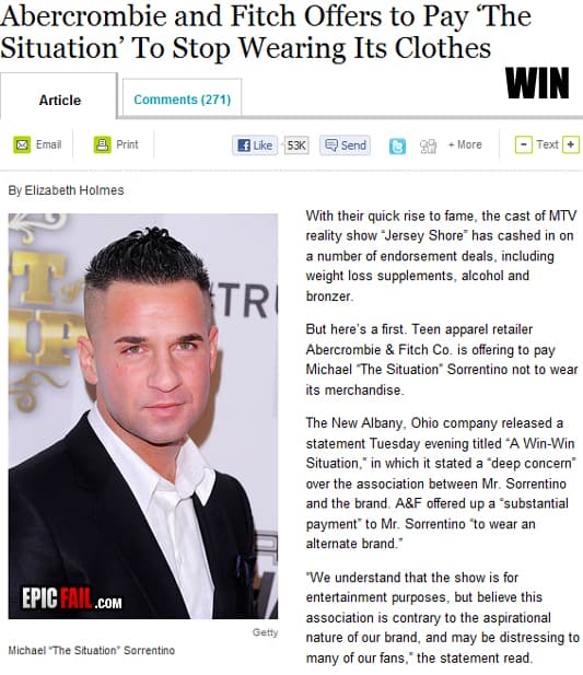 Caught on camera: ambercrombie & Fitch Win