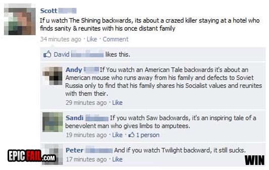 Caught on camera: facebook Win
