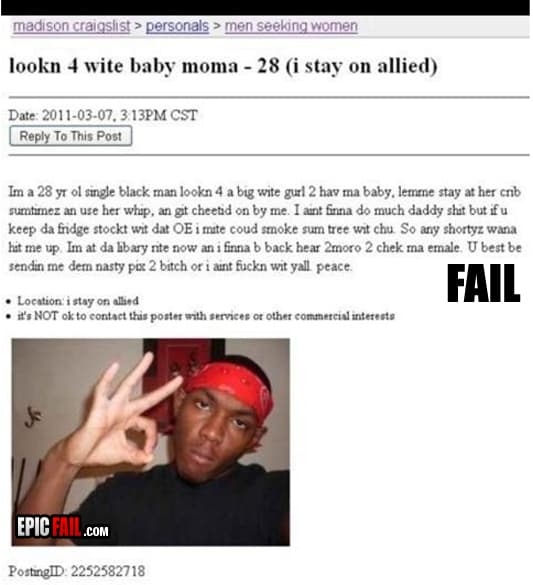 Scene: craigslist Personal Fail
