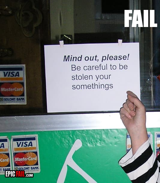 Scene: sign Fail