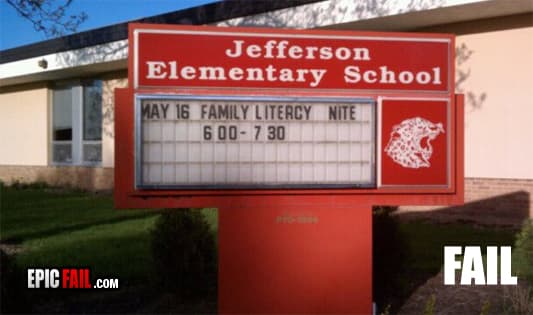 Caught on camera: sign Fail
