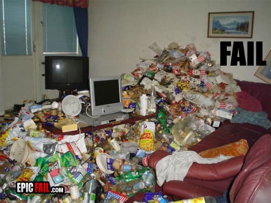 Moment: cleanliness Fail