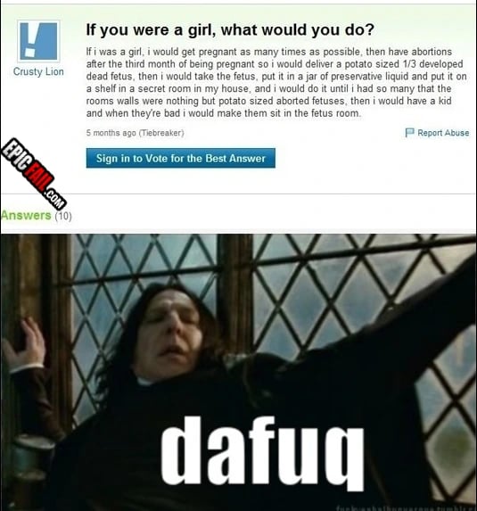 Caught on camera: epic Yahoo Answers Fail