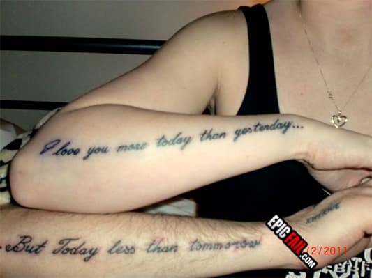 Moment: couple Tattoos Fail