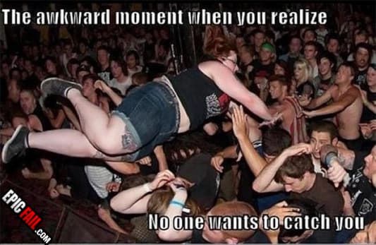 Scene: crowd Surfing Fail