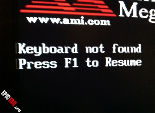 Caught on camera: error Message Fail