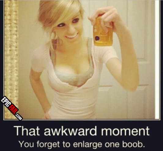 Scene: enlarged Boob Fail