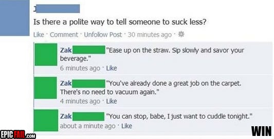 Scene: facebook Reply Win