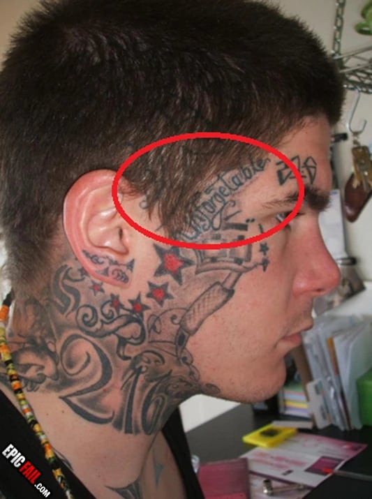 Caught on camera: face Tattoo Fail