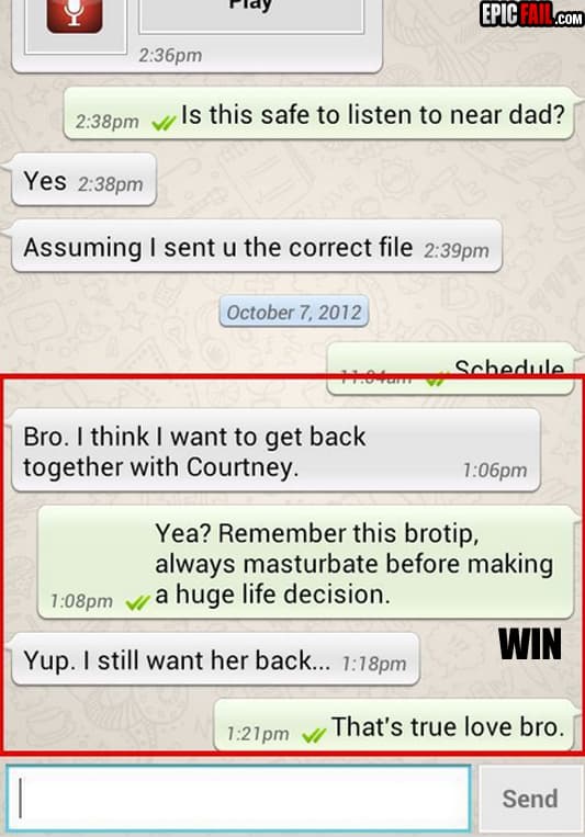 Scene: brotherly Advice Win