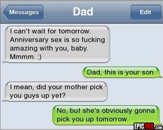 Moment: dad Text Fail