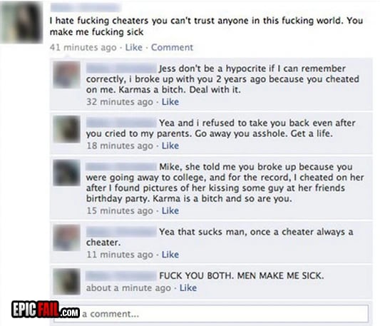 Scene: facebook Status Update Fail