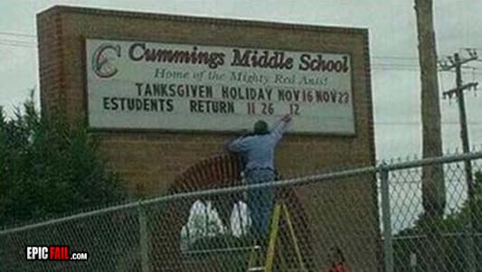 Watch: thanksgiving School Sign Fail