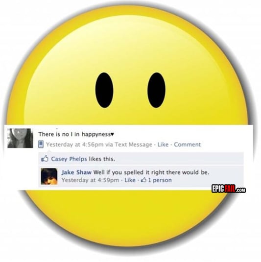 Caught on camera: facebook Status Update Fail
