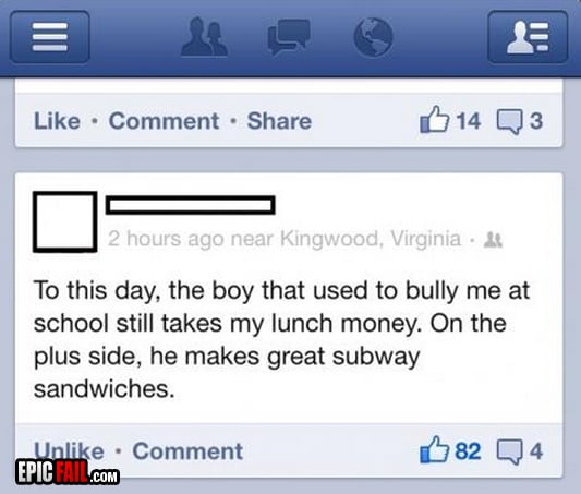 Moment: facebook Status Win