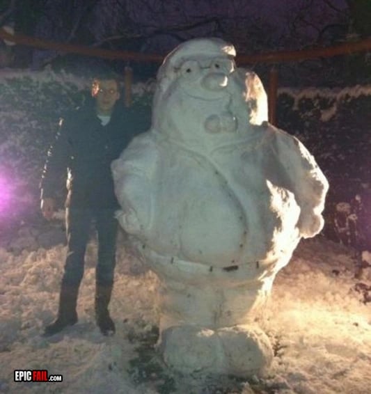 Caught on camera: family Guy Snowman Win