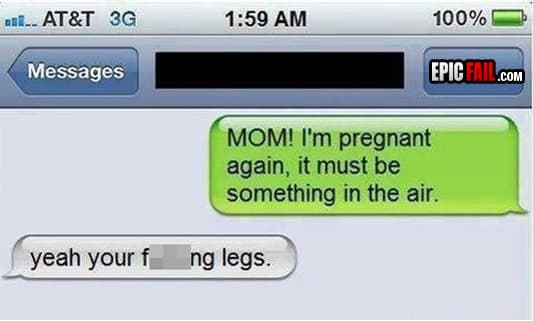 Scene: daughter Text Fail / Mom Win