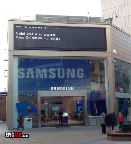 Caught on camera: sign Fail