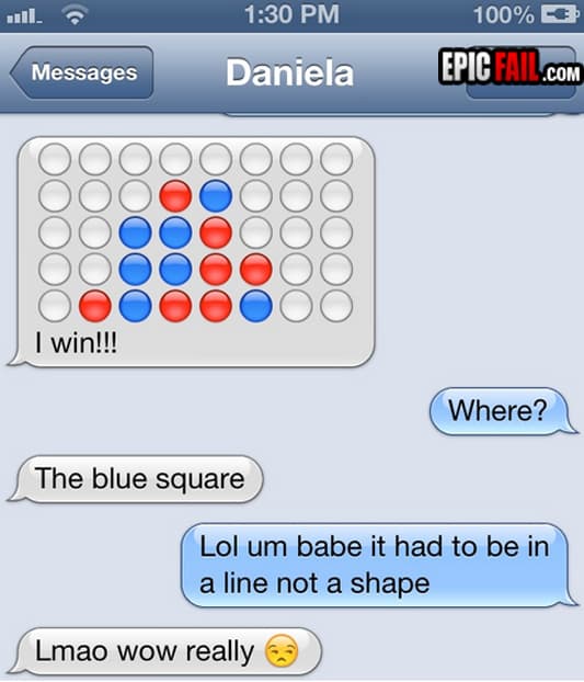 Scene: connect Four Fail