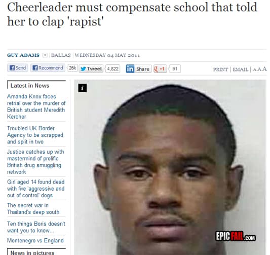 Moment: cheering For Rapist Fail