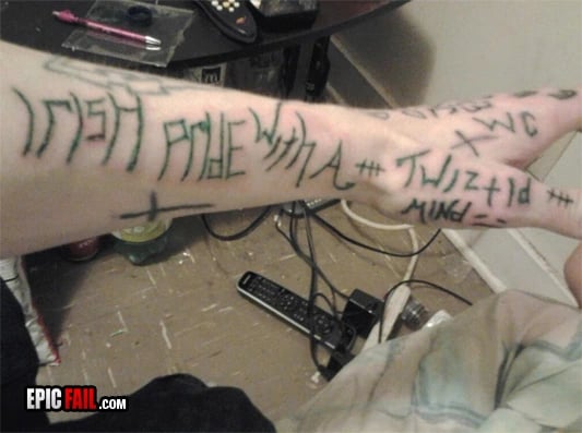 Moment: epic Tattoo Fail