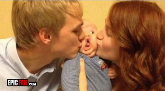 Scene: family Photo Kissing Fail