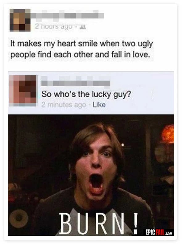 Scene: facebook Status Fail / Reply Win