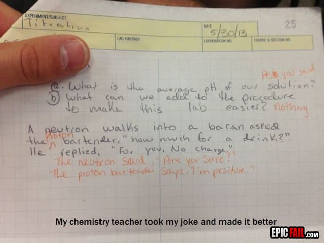 Caught on camera: chemistry Teacher WIN