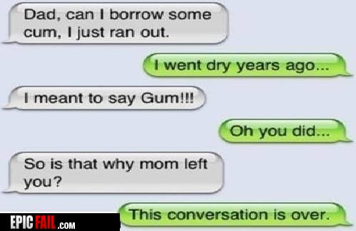 Moment: epic Dad Text FAIL