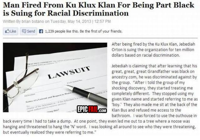 Scene: ku Klux Klan Lawsuit FAIL