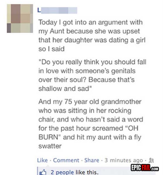 Moment: facebook Aunt FAIL / Grandma WIN