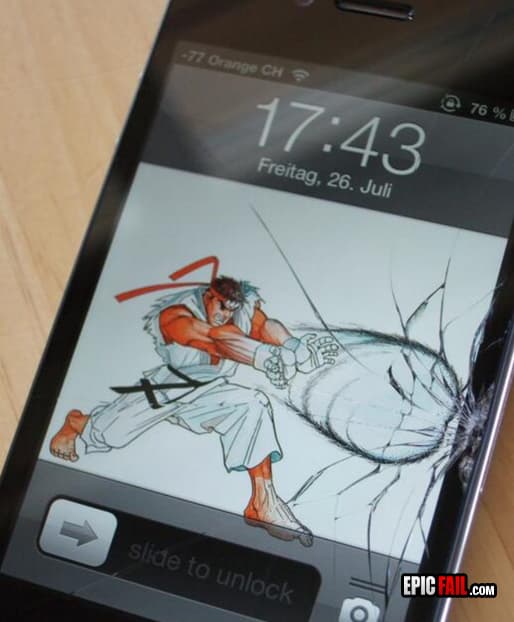 Scene: cracked Phone Cover Up WIN