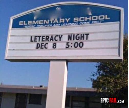Scene: school Sign FAIL