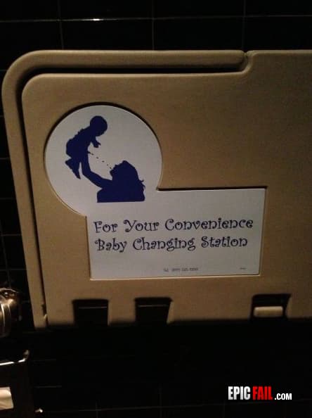 Scene: baby Changing Station Sign FAIL