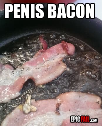 Caught on camera: bacon FAIL