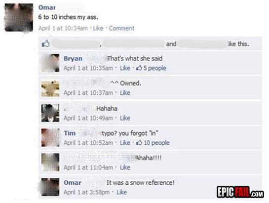 Scene: facebook FAIL