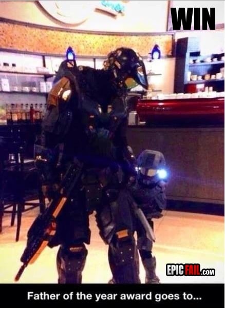Caught on camera: father WIN