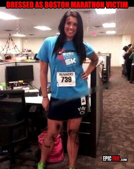Scene: boston Marathon Runner Epic Costume FAIL